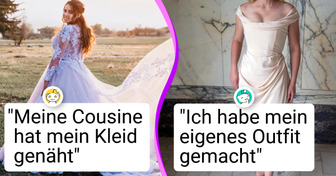 17 Bräute, die so kreativ waren, dass sie es gewagt haben, ihre Brautkleider zu nähen, anstatt sie zu kaufen