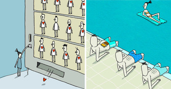 Ein Künstler malt Comics, die uns mit vielen Wahrheiten unserer modernen Welt konfrontieren