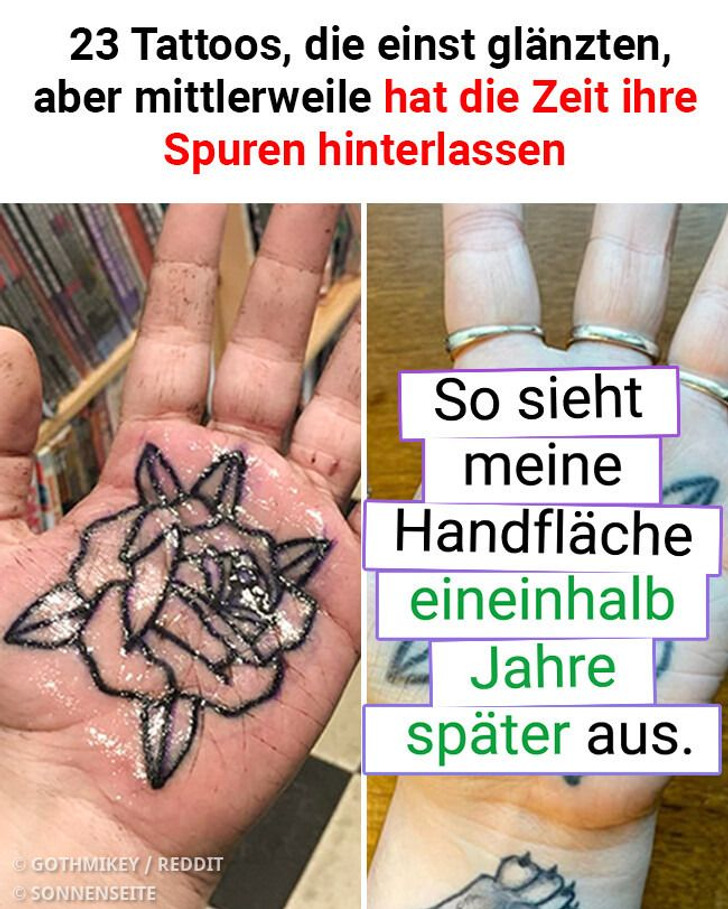 23 Tattoos, die einst glänzten, aber mittlerweile hat die Zeit ihre Spuren hinterlassen