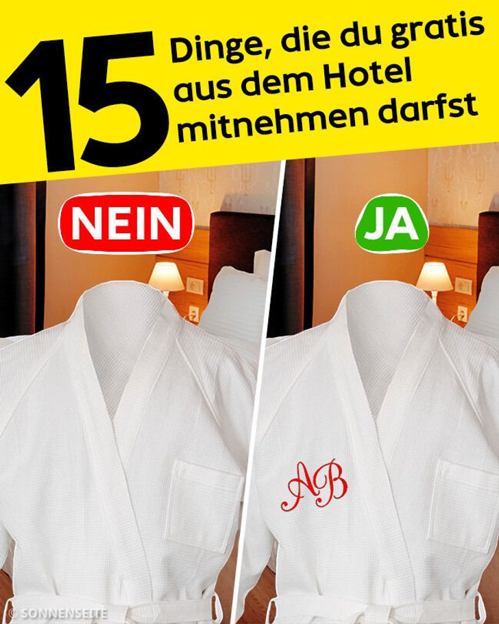 15 Dinge, die du gratis aus dem Hotel mitnehmen darfst