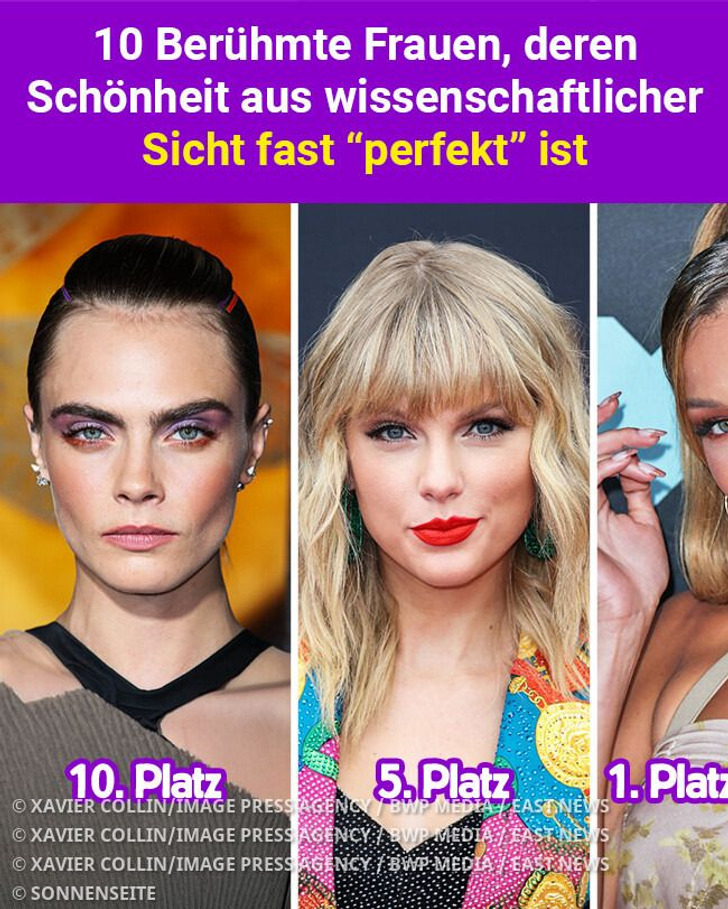 10 Berühmte Frauen, deren Schönheit aus wissenschaftlicher Sicht fast “perfekt” ist