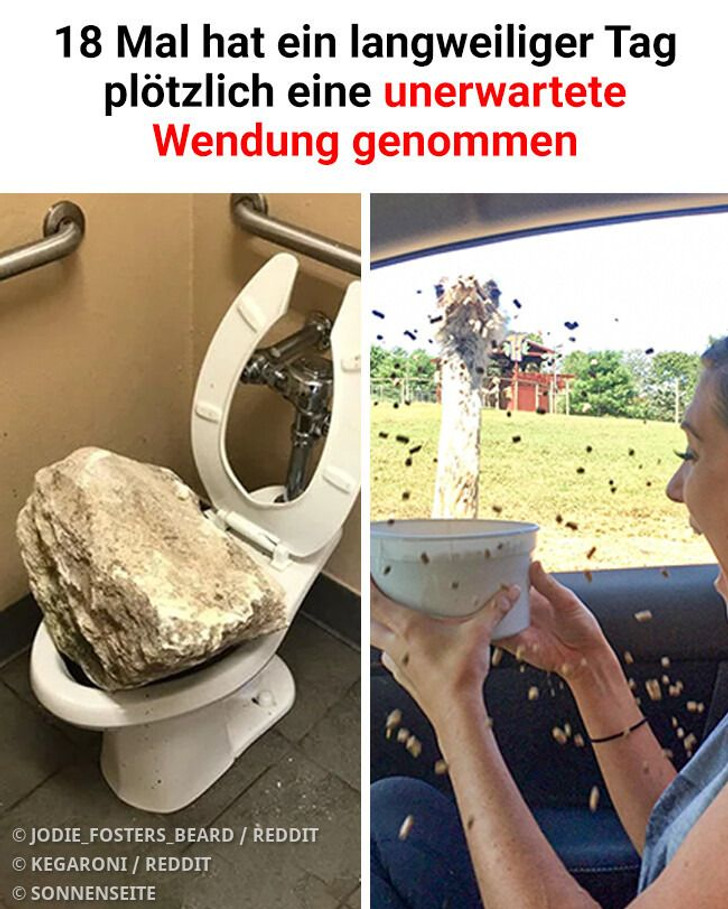 18 Mal hat ein langweiliger Tag plötzlich eine unerwartete Wendung genommen