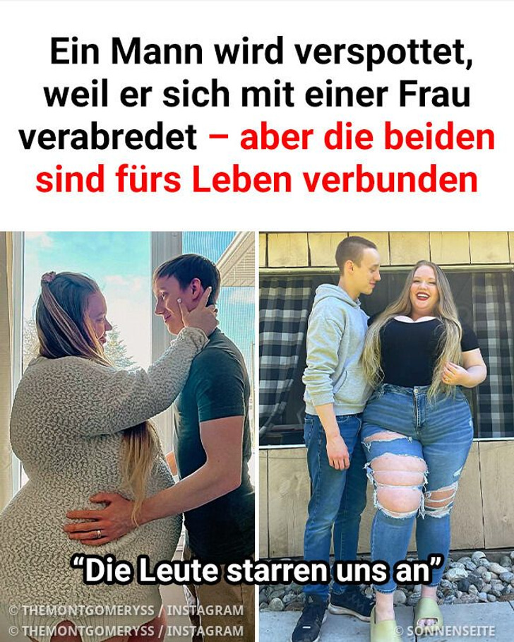 “Die Leute starren uns an”: Ein Mann wird verspottet, weil er sich mit einer Frau verabredet, die über 100 Kilo wiegt, aber die beiden sind fürs Leben verbunden