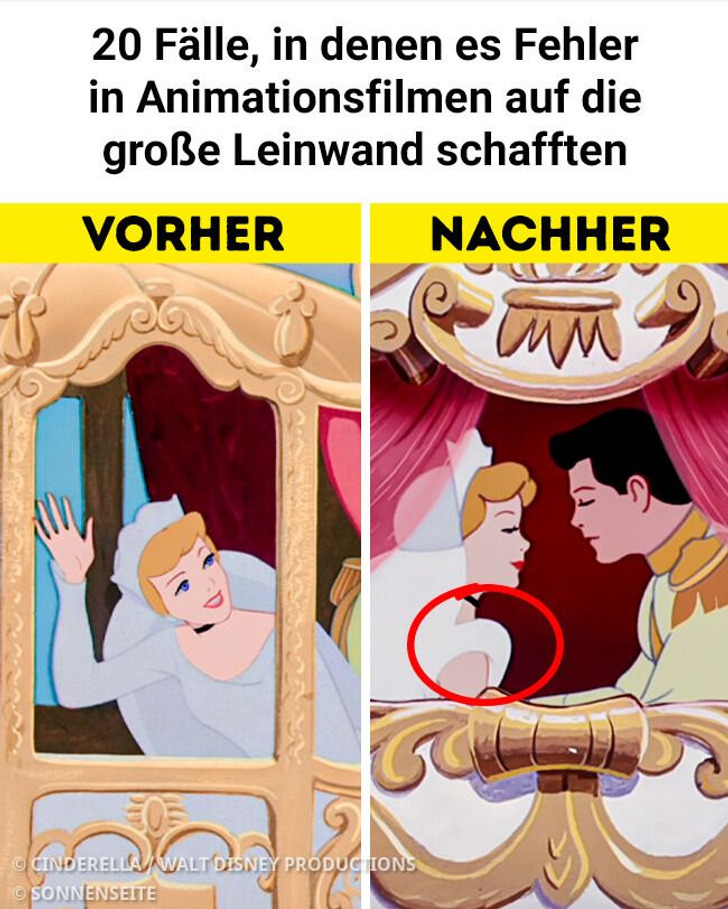 20 Fälle, in denen es Fehler in Animationsfilmen auf die große Leinwand schafften
