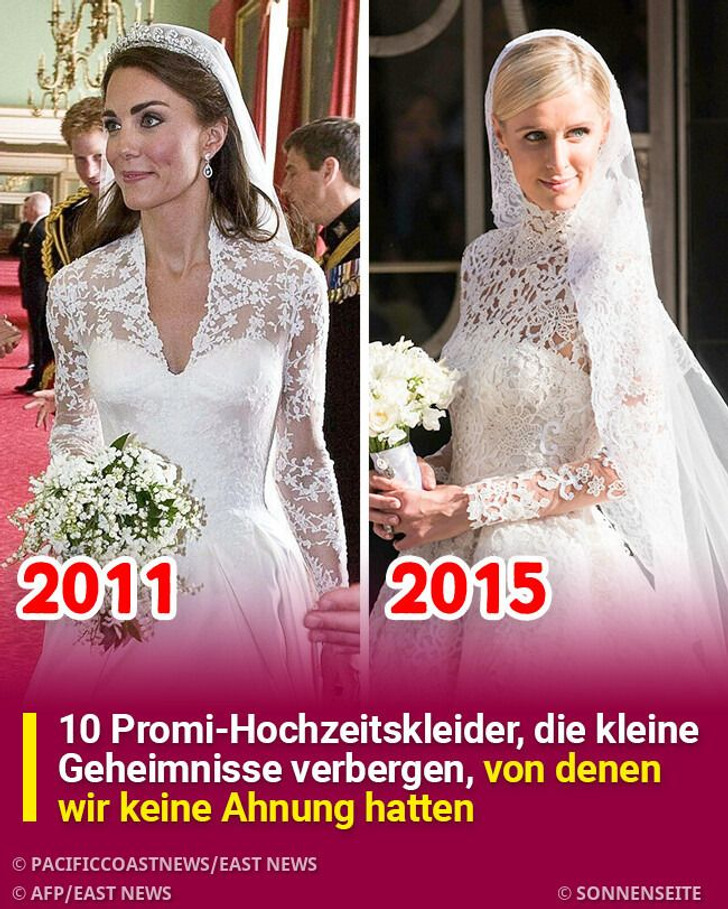 10 Promi-Hochzeitskleider, die kleine Geheimnisse verbergen, von denen wir keine Ahnung hatten