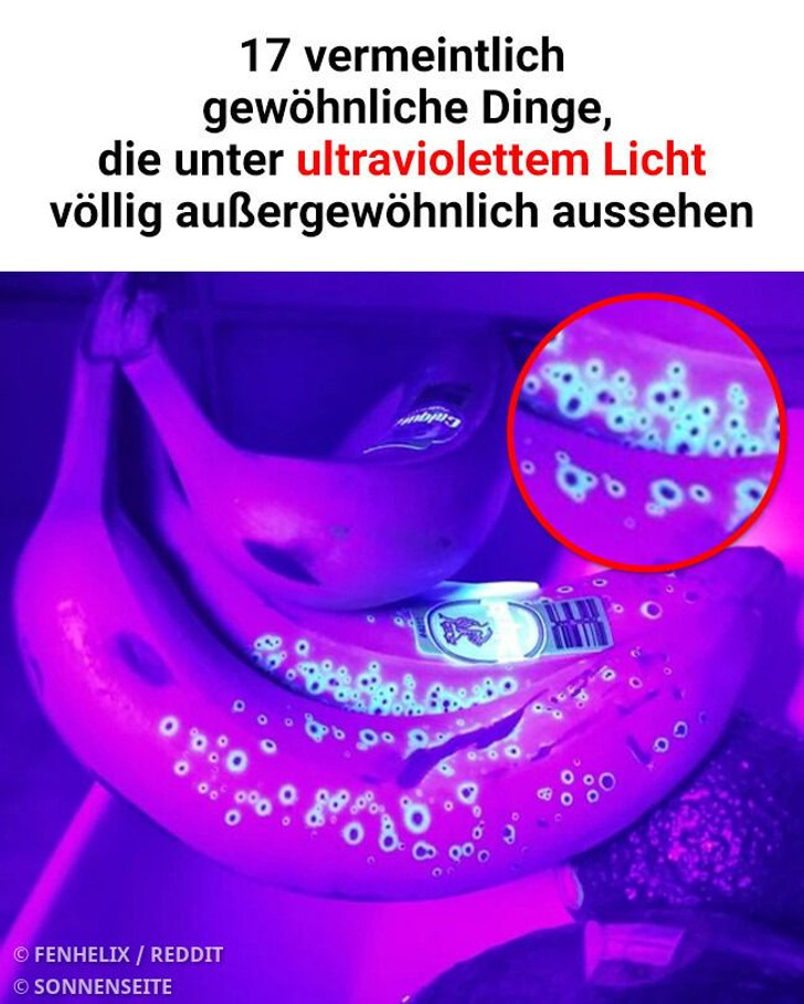 17 vermeintlich gewöhnliche Dinge, die unter ultraviolettem Licht völlig außergewöhnlich aussehen
