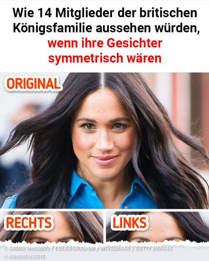 Wie 14 Mitglieder der britischen Königsfamilie aussehen würden, wenn ihre Gesichter symmetrisch wären