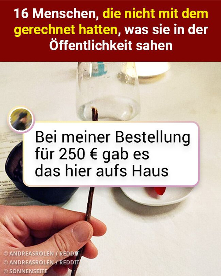 16 Menschen, die nicht mit dem gerechnet hatten, was sie in der Öffentlichkeit sahen